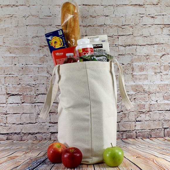 Natural canvas tote bag, set of 3, NEW - Picture 4 of 8